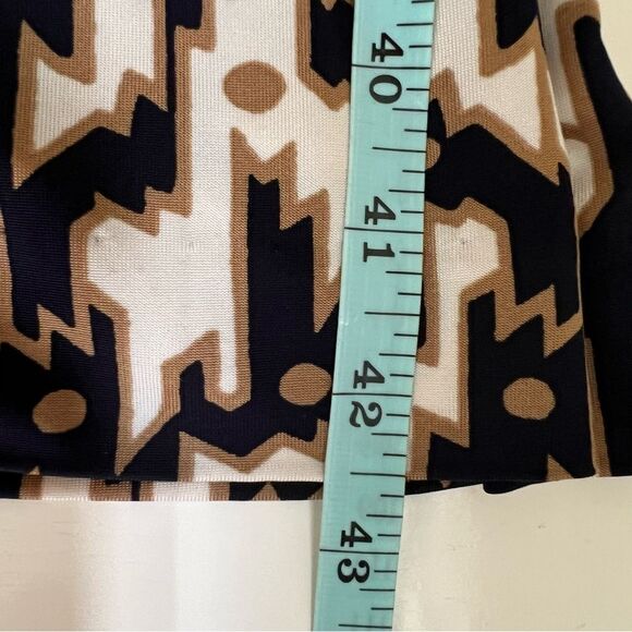 Etro Milano Sheath Dress Abstract Ruched Slinky Draped Neckline Italy Size 10 - Picture 9 of 9